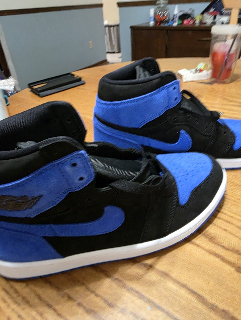 Jordan 1 Retro Size 10.5m Blue and Black High-Top Sneakers Brand New. - Picture 5 of 6